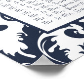 ダマスク座席表の番号 – アルファベット順 ポスター (角)