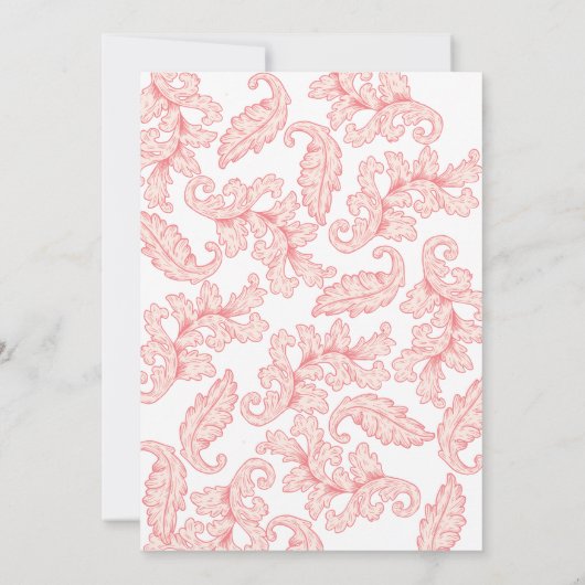 ダマスク式の結婚式 招待状 (裏面)