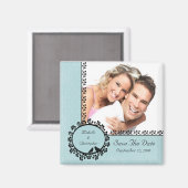 ダマスク愛の鳥の写真日付磁石を保存 マグネット (正面/裏面)