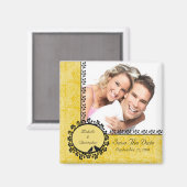 ダマスク愛の鳥の写真日付磁石を保存 マグネット (正面/裏面)