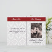 ダマスク折り畳み写真結婚式プログラム (スタンド正面)