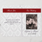 ダマスク折り畳み写真結婚式プログラム (正面/裏面)