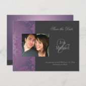 ダマスク日付の写真はがきを保存する 案内ポストカード (正面/裏面)