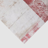 ダマスク柄のレッド＋ホワイトコラージュ distressed 薄葉紙 (詳細)