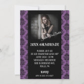 ダマスク柄の卒業発表/パーティー招待状 招待状 (裏面)