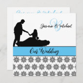 ダマスク柄の結婚式招待状 ウェディング カップル 招待状 (正面/裏面)