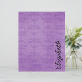 ダマスク柄パープルダマスクお名前 (スタンド正面)