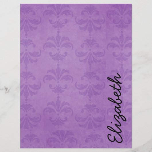 ダマスク柄パープルダマスクお名前 (正面)
