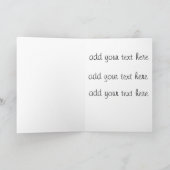 ダマスク柄 ブラック ホワイトとホットピンクのカード カード (内部)