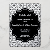 ダマスク柄 箔招待状 (正面)