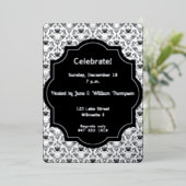 ダマスク柄 箔招待状 (立ち正面)