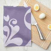 ダマスク柄、紫ダマスクフランスの、ダマスク キッチンタオル (四つ折り)