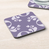 ダマスク柄、紫ダマスクフランスの、ダマスク コースター (左側)