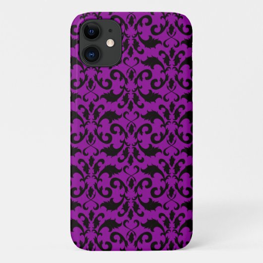 ダマスク柄、紫ダマスクフランスの、ダマスク Case-Mate iPhoneケース (裏面)