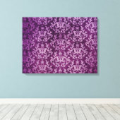 ダマスク植物学&ハート紫トリプチチプリント キャンバスプリント (インサイチュ (ウッドフロア))