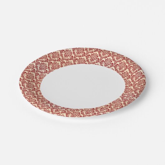 ダマスク模様の壁紙 ペーパープレート (アングル)