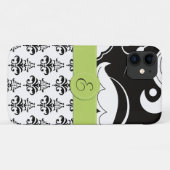 ダマスク模様，白黒ダマスク，モノグラム Case-Mate iPhoneケース (裏面(横))