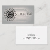 ダマスク水カラー旋回ヴィンテージグレー 名刺 (正面/裏面)
