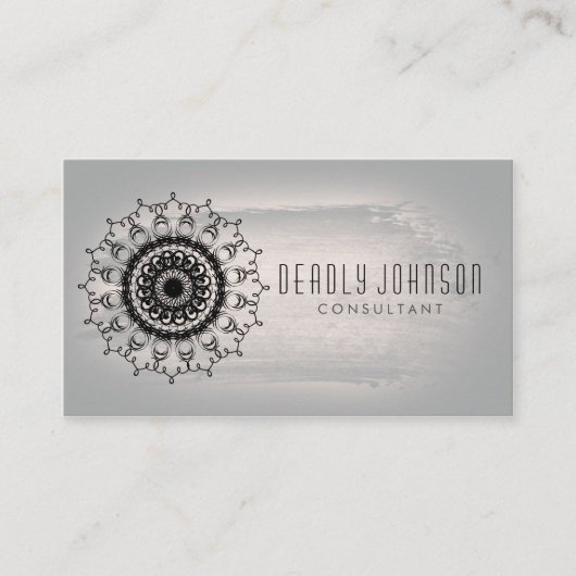 ダマスク水カラー旋回ヴィンテージグレー 名刺 (正面)