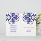 ダマスク海軍ブルー、サンゴ結婚式プログラム (スタンド正面)