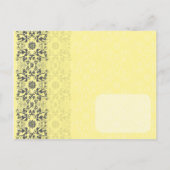 ダマスク渦巻きレースのバター日付ポストカードを保存 案内ポストカード (裏面)