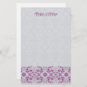 ダマスク渦巻きレース蘭ありがとう文房具 便箋 (正面/裏面)