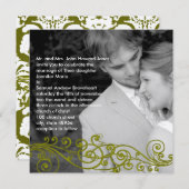 ダマスク渦巻形のの写真結婚式招待状 招待状 (正面/裏面)