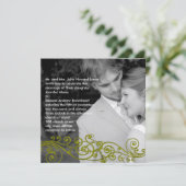 ダマスク渦巻形のの写真結婚式招待状 招待状 (スタンド正面)