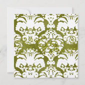 ダマスク渦巻形のの写真結婚式招待状 招待状 (裏面)