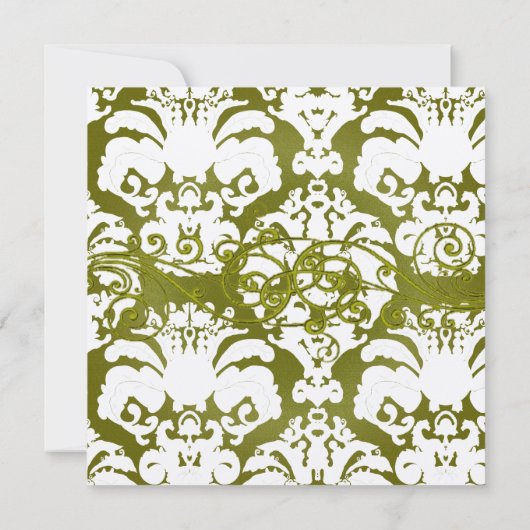 ダマスク渦巻形のの写真結婚式招待状 招待状 (裏面)