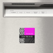 ダマスク熱ピンク日付磁石を保存 マグネット (インサイチュ (食洗機))