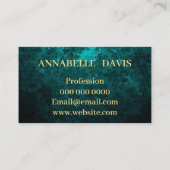 ダマスク王室のターコイズパーソナライズされた 名刺 (裏面)