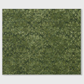 ダマスク王室の粉砕ベルベットウッドランド深いグリーン ラッピングペーパー (フラット)