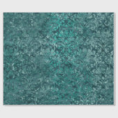 ダマスク王室の粉砕ベルベット水中競技ブルー ラッピングペーパー (フラット)