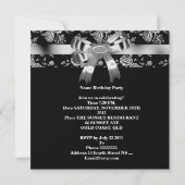 ダマスク白黒ジュエルシルバーボウ40th 招待状 (裏面)