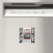 ダマスク白黒日付磁石を保存 マグネット (インサイチュ (食洗機))