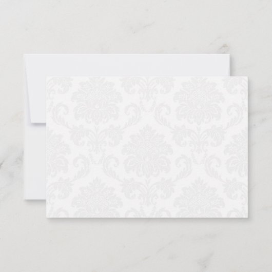 ダマスク白黒結婚サンキューカード サンキューカード (裏面)