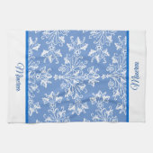 ダマスク白(編集可縁ど能) キッチンタオル (横)