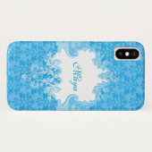 ダマスク空の青の名前の電話ケース Case-Mate iPhoneケース (裏面(横))