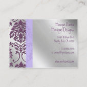 ダマスク紋様の名刺、磨き上げられた鋼 名刺 (裏面)