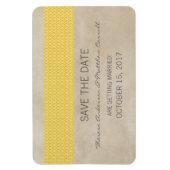 ダマスク素朴日付マグネット、黄色を保存 マグネット (縦)