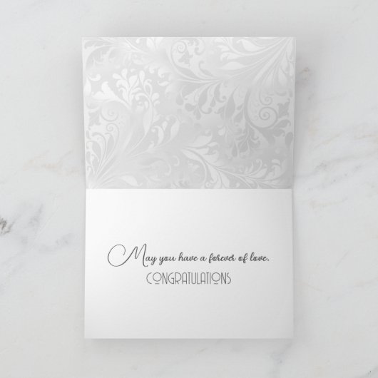 ダマスク結婚のアーモンドと愛の花 カード (内部)