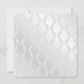 ダマスク結婚のリボンハート セーブザデート (裏面)