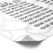 ダマスク結婚モノグラム座席表 ポスター (角)