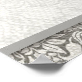 ダマスク結婚ヴィンテージホワイトの結婚古いレース ポスター (角)