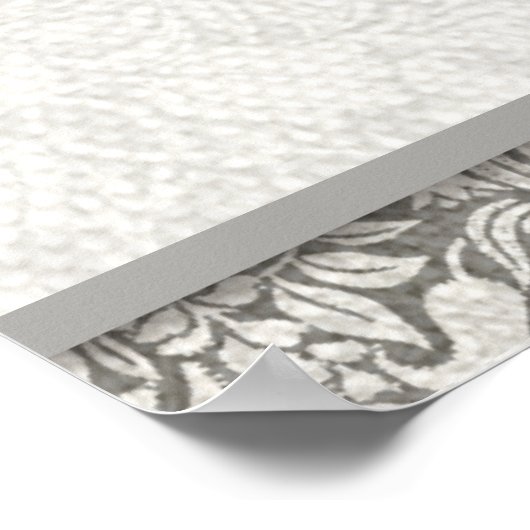 ダマスク結婚ヴィンテージホワイトの結婚古いレース ポスター (角)