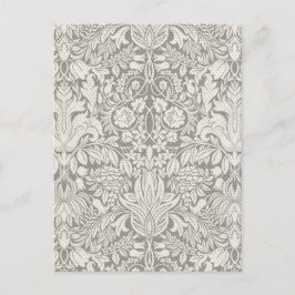 ダマスク結婚ヴィンテージホワイトの結婚古いレース ポストカード