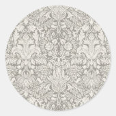ダマスク結婚ヴィンテージホワイトの結婚古いレース ラウンドシール (正面)