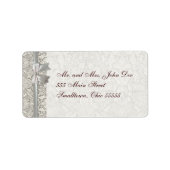 ダマスク結婚ヴィンテージホワイトの結婚古いレース ラベル (正面)