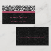 ダマスク結婚式のウェブサイト エンクロージャーカード (正面/裏面)